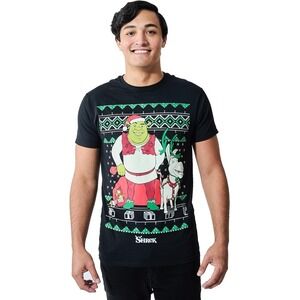 Bioworld Shrek & Donkey Holiday Sweater Pattern Men's‎ sz S